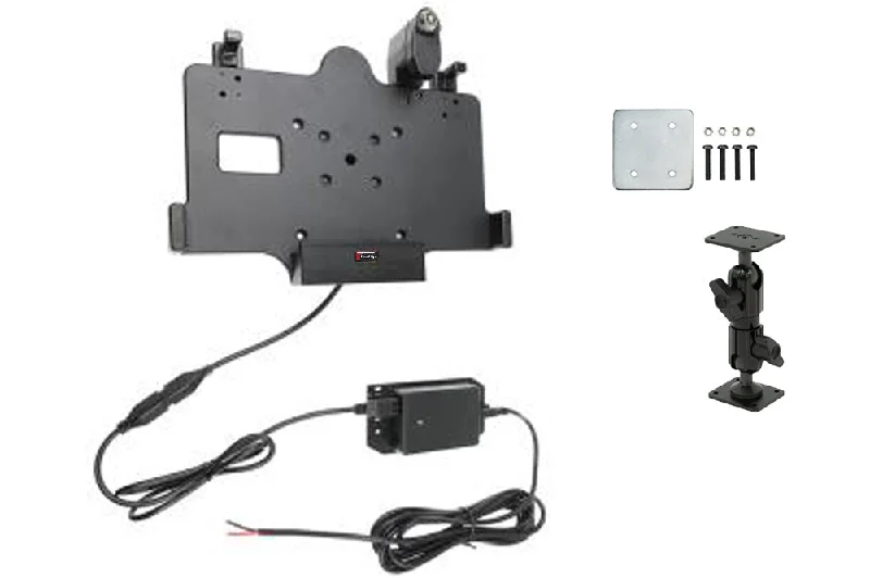 Key-Lock Charging Cradle for Hard-Wired Install and 5-inch Pedestal for Samsung Galaxy Tab Active5, Active3, Active2