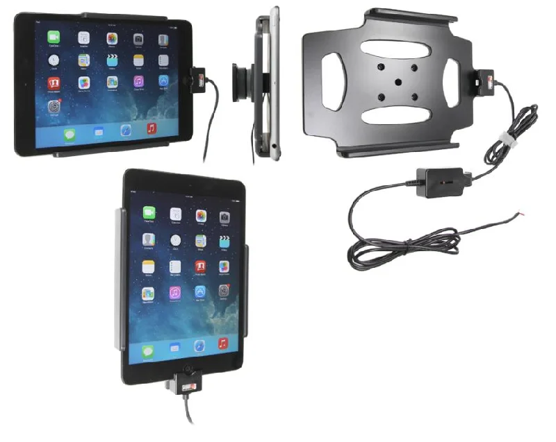 Charging Holder with Tilt-Swivel and Straight Power Cord for Fixed Installation