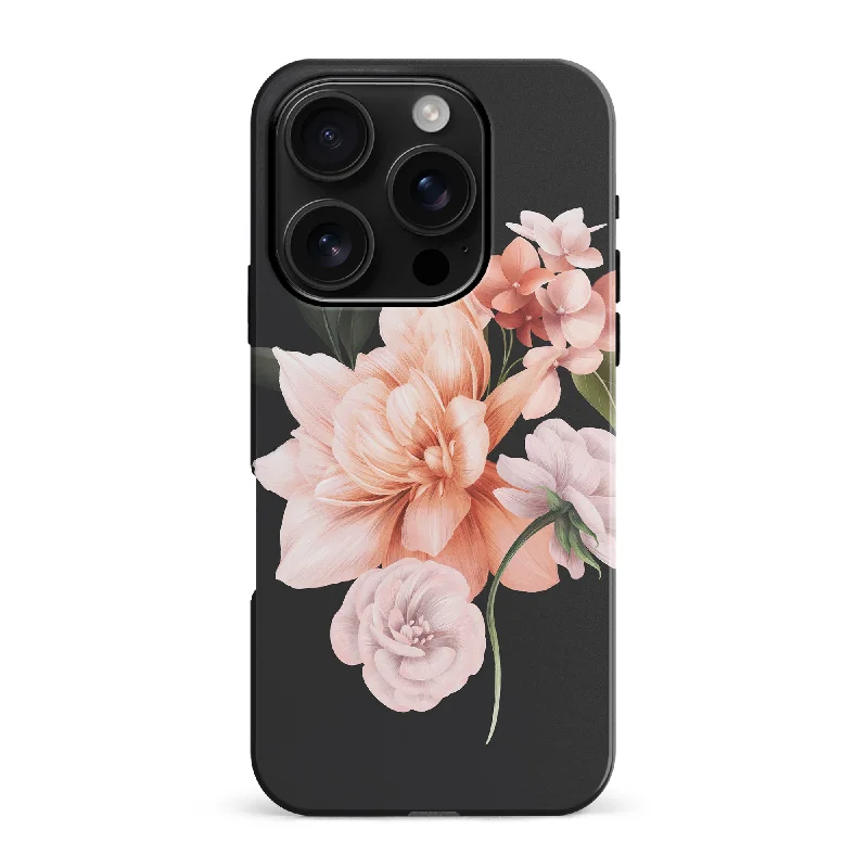 Full Bloom Floral Phone Case - Black