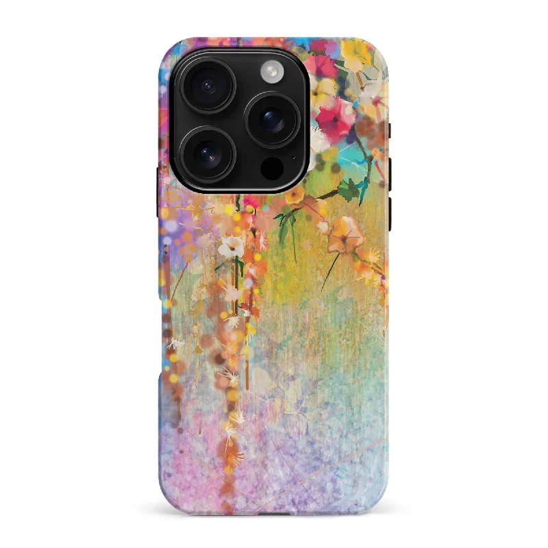 Midnight Bloom Painted Flowers Phone Case