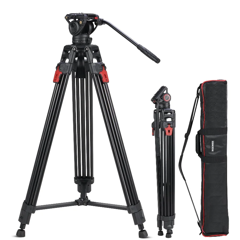 NEEWER LL27 76" Video Camera Tripod with Fluid Head