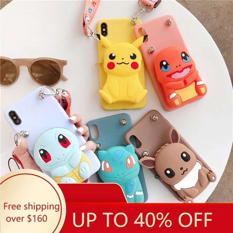 Oneplus 8 8T 8pro one plus 7 7t pro Case Coin Purse Wallet 1+ 8 7 pro Phone Stand Case Neck Strap