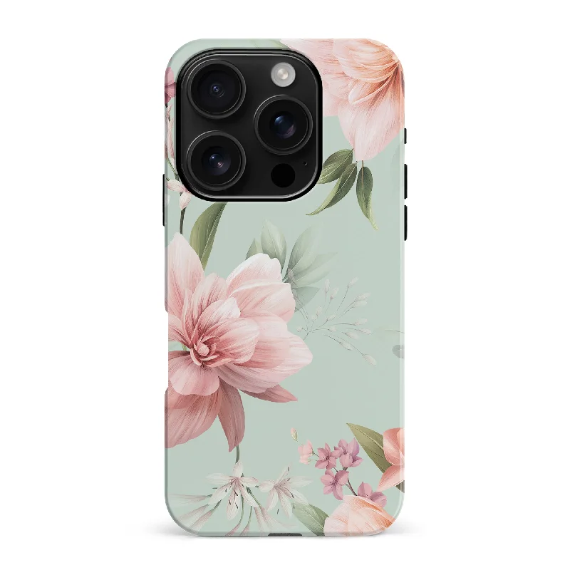 Peonies Two Floral Phone Case - Green