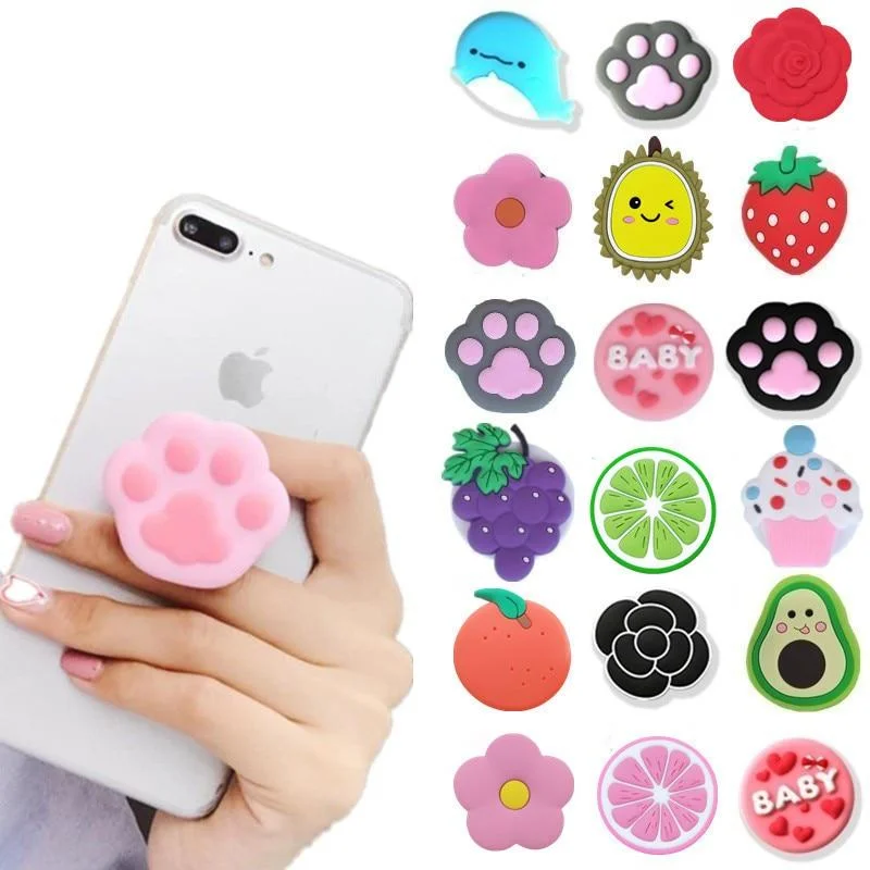 Universal mobile phone bracket Cute 3D Animal airbag Phone Expanding Stand Finger Holder rabbit bear phone holder Stand