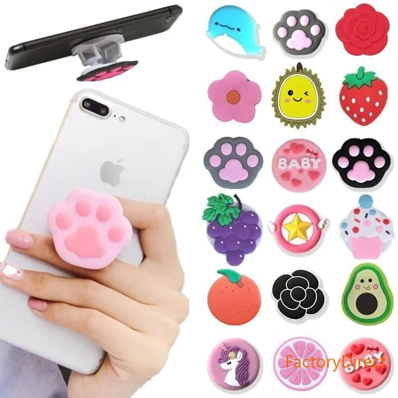 Universal Mobile Phone Cute 3D Animal fold Stand for all smart phones cat claw qx bear lucky cat mld avocado dinosaur akitadog doiphin milk tea