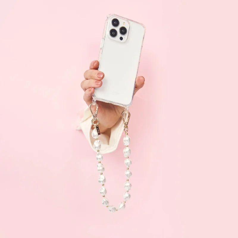 Clear Phone Case + Daisy Pearl Wristlet