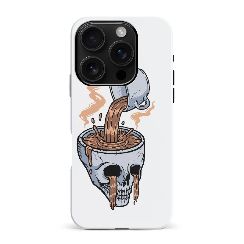 Coffee Goes Straight to Your Head Phone Case - White