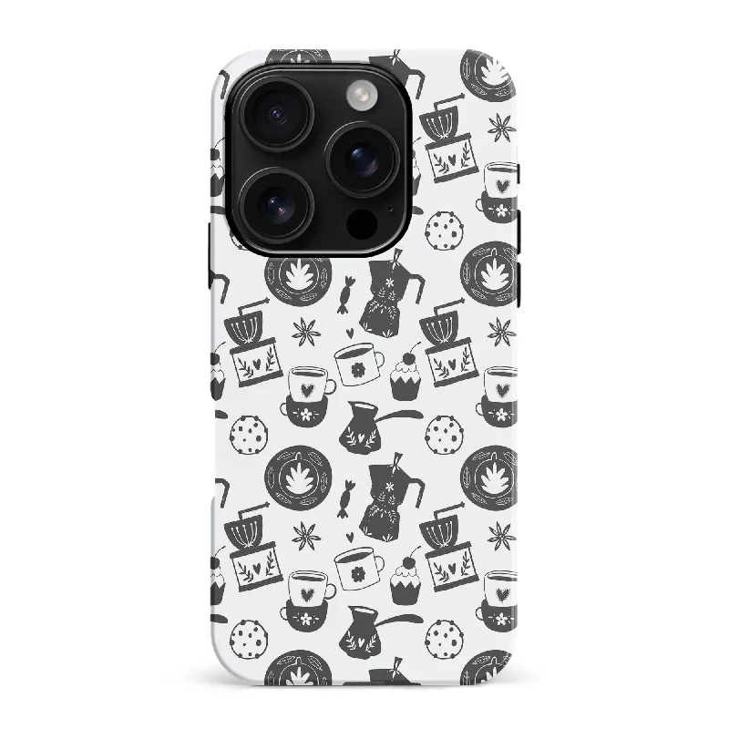 Coffee Stuff Phone Case - Black/White