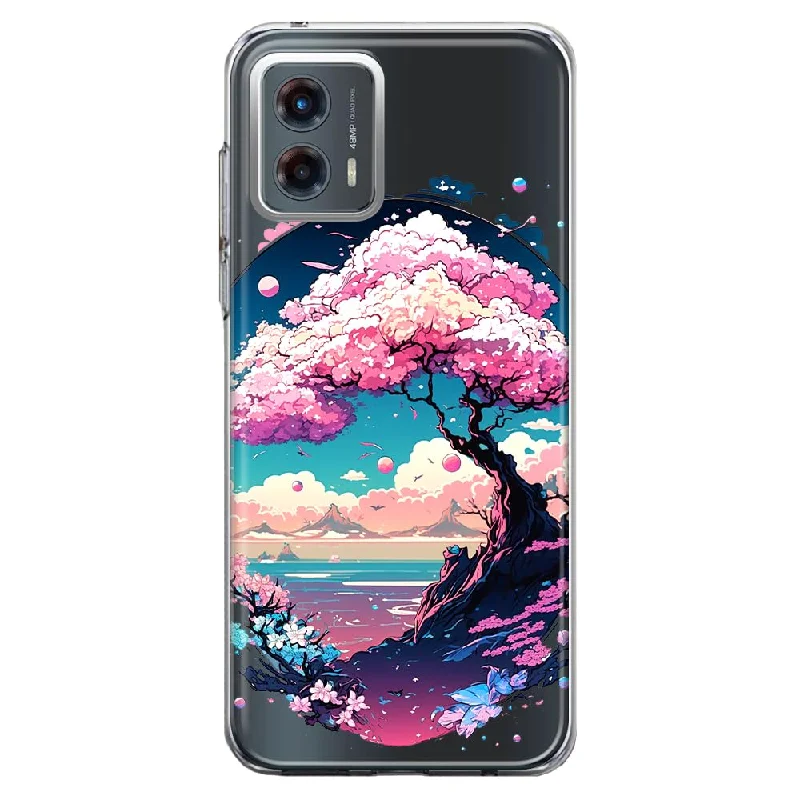 Cherry Blossom Sky Ocean Floral