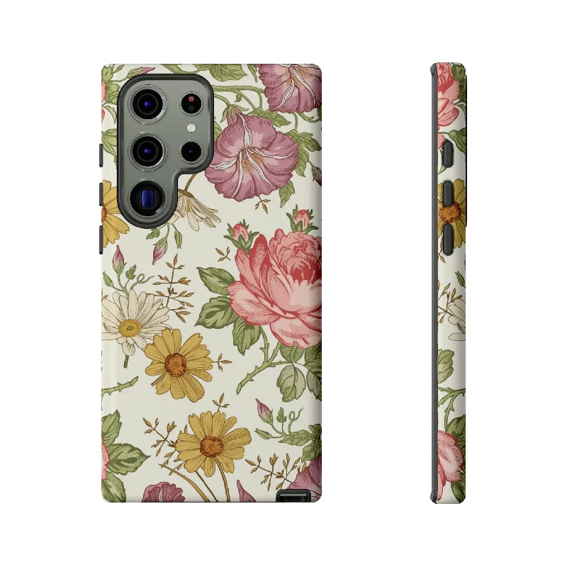 Fabric Vintage Flower Samsung Case (Protective)