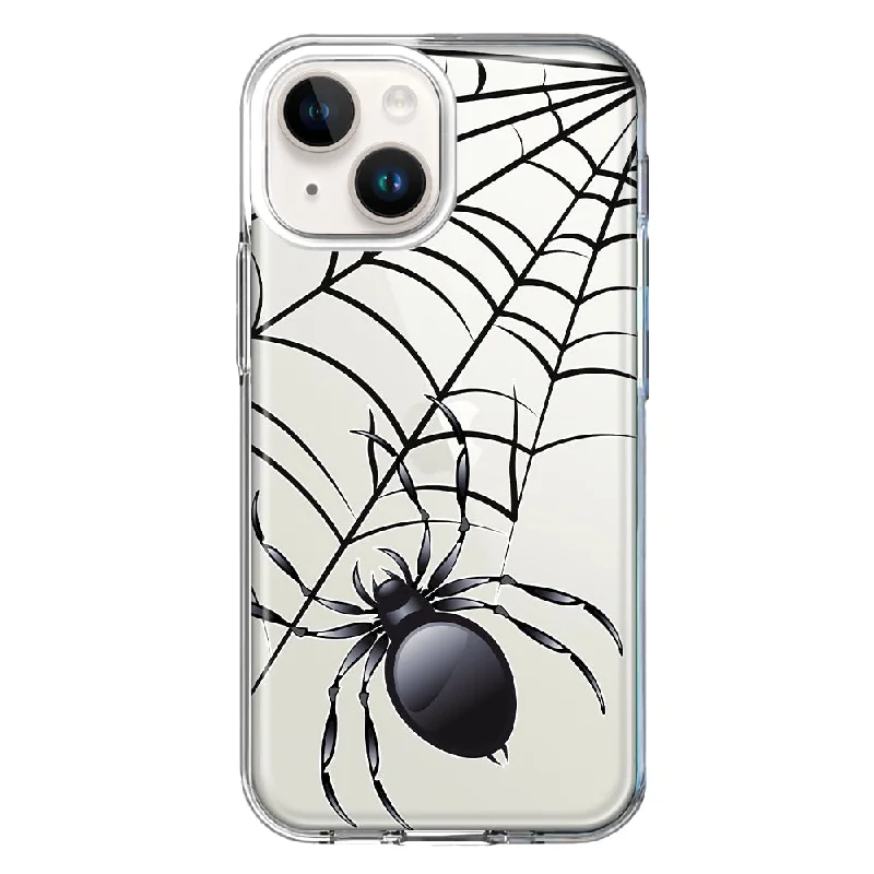 For Apple iPhone 15 Creepy Black Spider Web Halloween Horror Spooky Case Cover