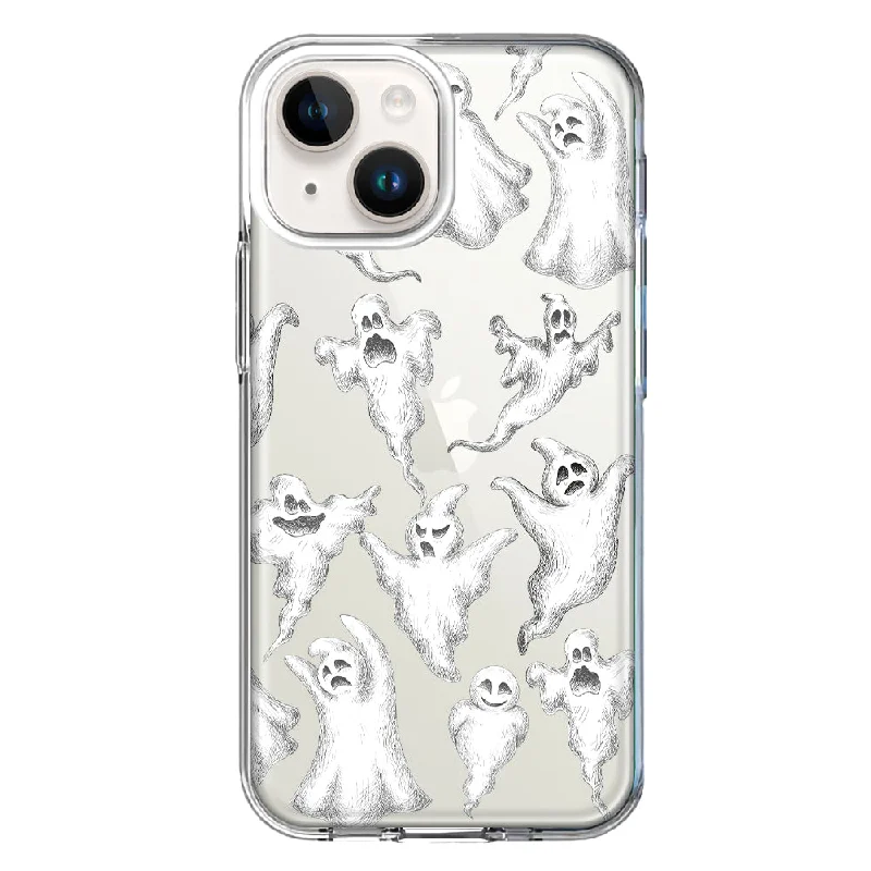 For Apple iPhone 15 Cute Halloween Spooky Floating Ghosts Horror Scary Case Cover