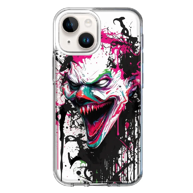 For Apple iPhone 15 Evil Joker Face Painting Graffiti Case Cover