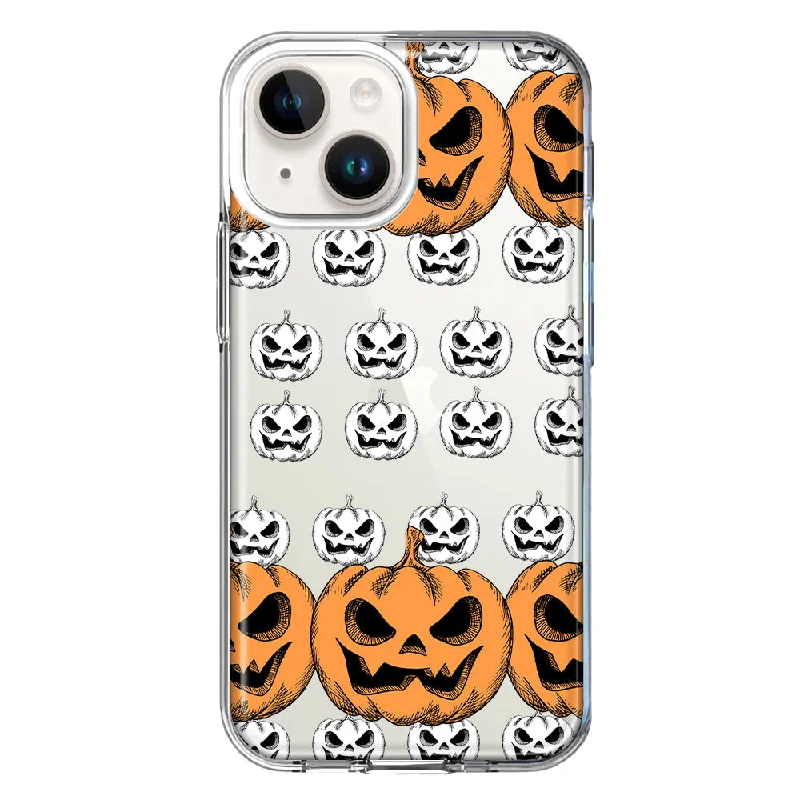 For Apple iPhone 15 Halloween Spooky Horror Scary Jack O Lantern Pumpkins Case Cover