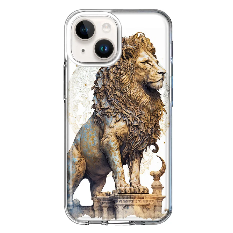 For Apple iPhone 15 Plus Ancient Lion Sculpture Case Cover