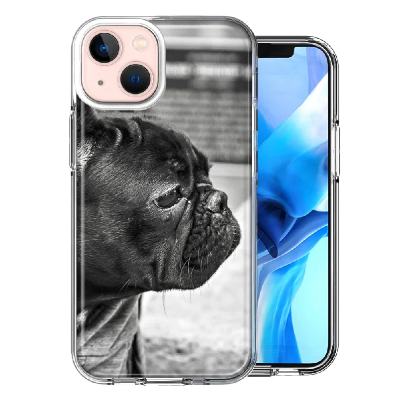 For Apple iPhone 15 Plus Black French Bulldog Case Cover