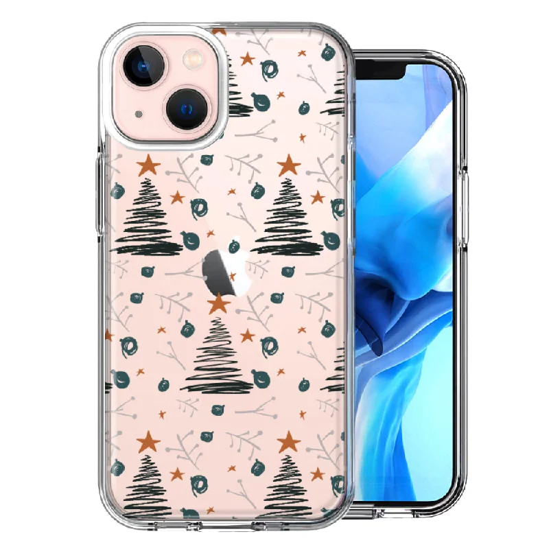 For Apple iPhone 15 Plus Christmas Tree Scribbles Case Cover