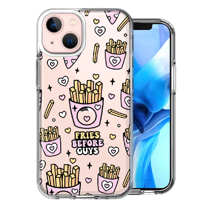 For Apple iPhone 15 Plus Cute Valentine Pink Love Hearts Fries Before Guys Case Cover