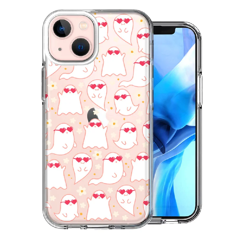 For Apple iPhone 15 Plus Floating Heart Glasses Love Ghosts Vaneltines Day Cutie Daisy Case Cover