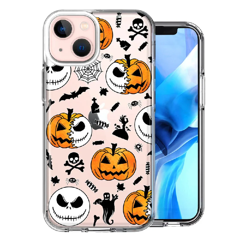 For Apple iPhone 15 Plus Halloween Jack-O-Lantern Pumpkin Skull Spooky Case Cover