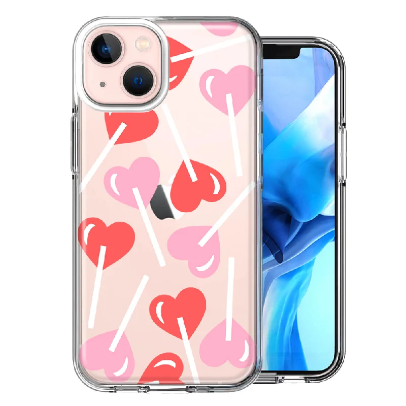 For Apple iPhone 15 Plus Heart Suckers Lollipop Valentines Day Candy Lovers Case Cover