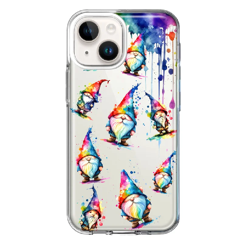 For Apple iPhone 15 Plus Neon Water Painting Colorful Splash Gnomes Case Cover