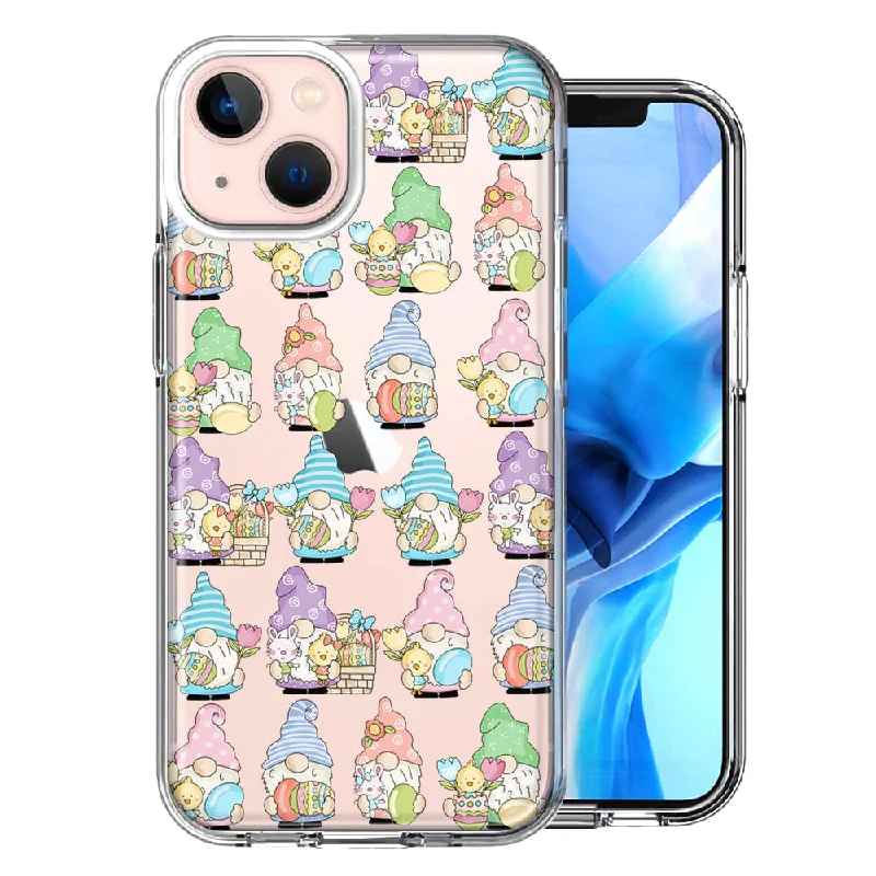 For Apple iPhone 15 Plus Pastel Easter Cute Gnomes Spring Flowers Eggs Holiday Seasonal Case Cover