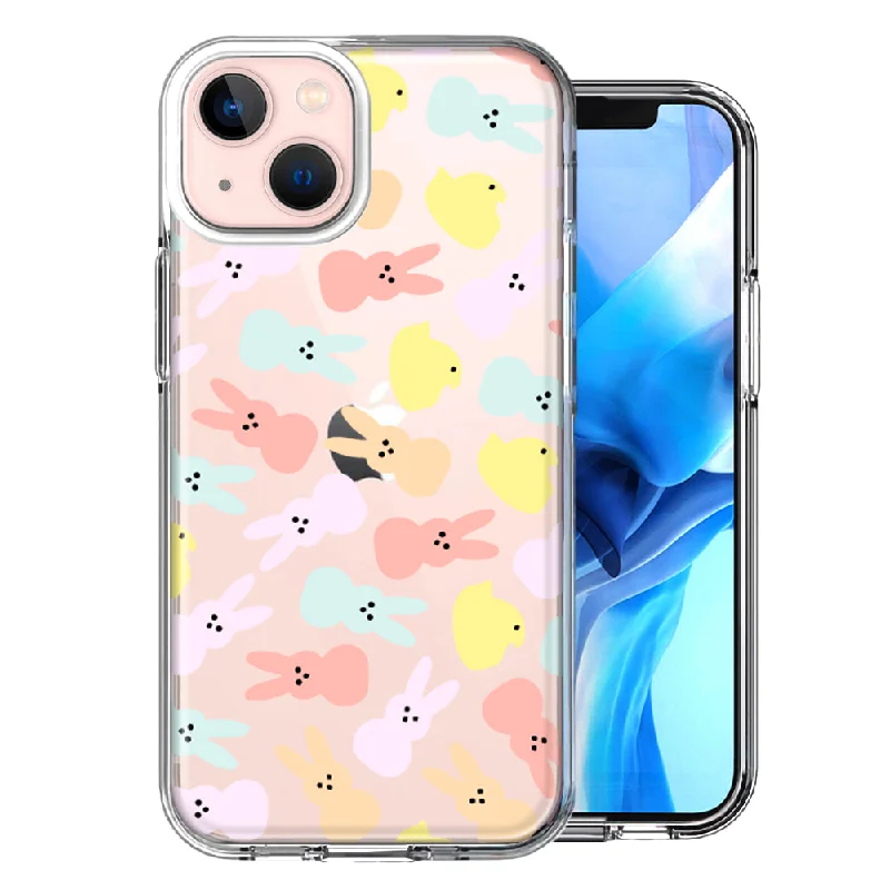 For Apple iPhone 15 Plus Pastel Easter Polkadots Bunny Chick Candies Case Cover