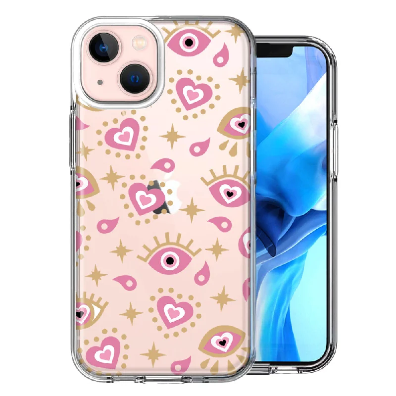 For Apple iPhone 15 Plus Pink Evil Eye Lucky Love Law of Attraction Case Cover