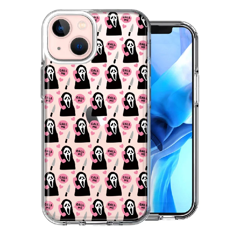 For Apple iPhone 15 Plus Pink Horror Valentine Character Ghostface Boyfriend Call Me Hearts Case Cover