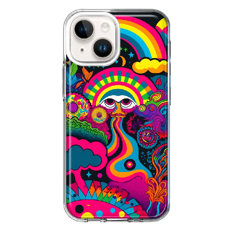 For Apple iPhone 15 Plus Psychedelic Trippy Hippie Night Walk Case Cover