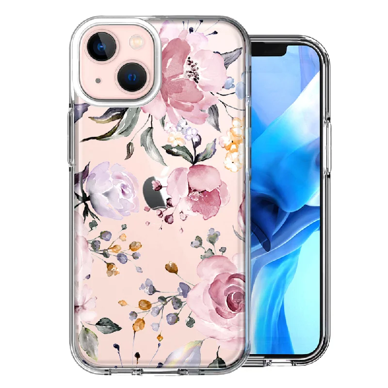 For Apple iPhone 15 Plus Soft Pastel Spring Floral Flowers Blush Lavender Case Cover