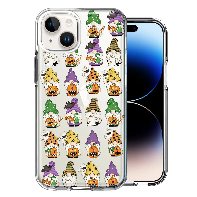 For Apple iPhone 15 Plus Spooky Halloween Gnomes Cute Characters Holiday Seasonal Pumpkins Candy Ghosts Case Cover