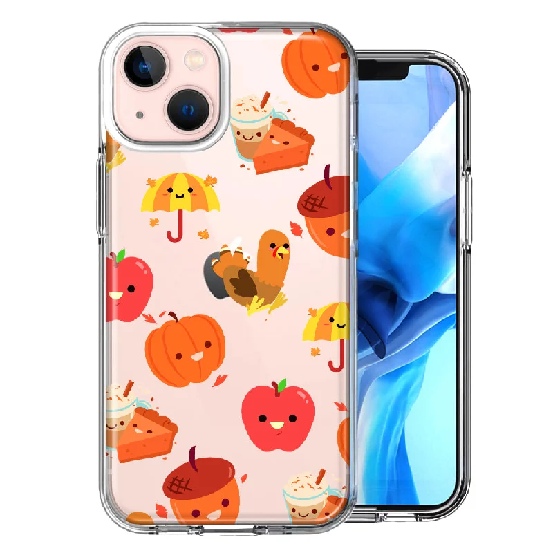 For Apple iPhone 15 Plus Thanksgiving Cute Autumn Fall Pumpkins Case Cover