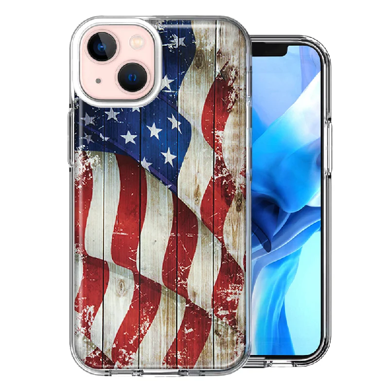 For Apple iPhone 15 Plus Vintage USA Flag Case Cover