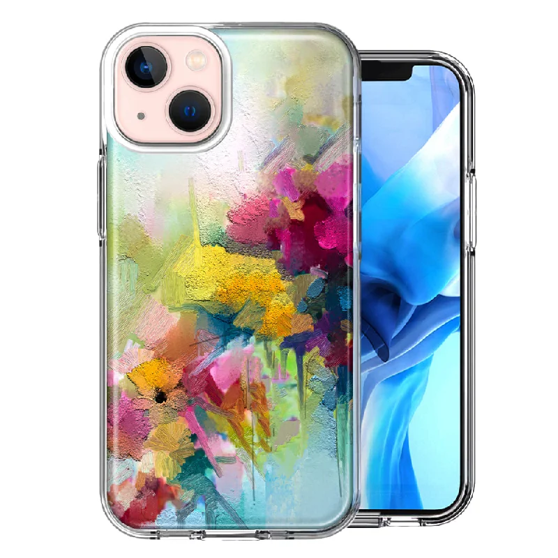 For Apple iPhone 15 Plus Watercolor Flowers Abstract Spring Colorful Floral Painting Case Cover