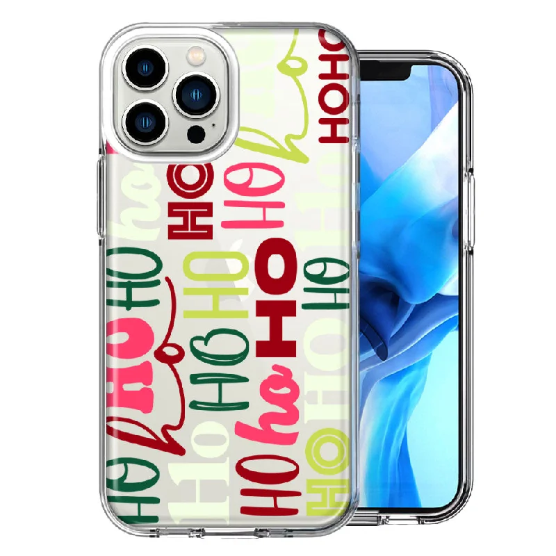 For Apple iPhone 15 Pro Christmas Santa Ho Ho Ho textagraphy Festive Holiday Double Layer Phone Case Cover