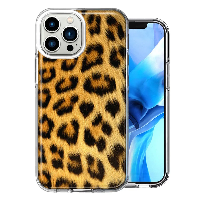 For Apple iPhone 15 Pro Classic Leopard Double Layer Phone Case Cover