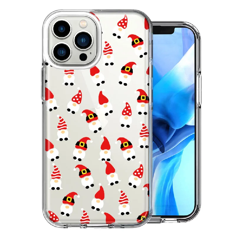 For Apple iPhone 15 Pro Cute Red Christmas Holiday Santa Gnomes Design Double Layer Phone Case Cover