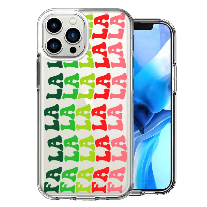 For Apple iPhone 15 Pro Deck The Halls Christmas Carol Falala Festive Lyric Vintage 70s Letters Double Layer Phone Case Cover