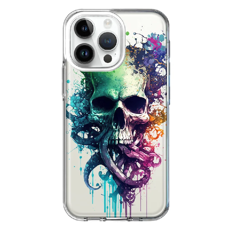 For Apple iPhone 15 Pro Fantasy Octopus Tentacles Skull Design Hybrid Protective Phone Case Cover