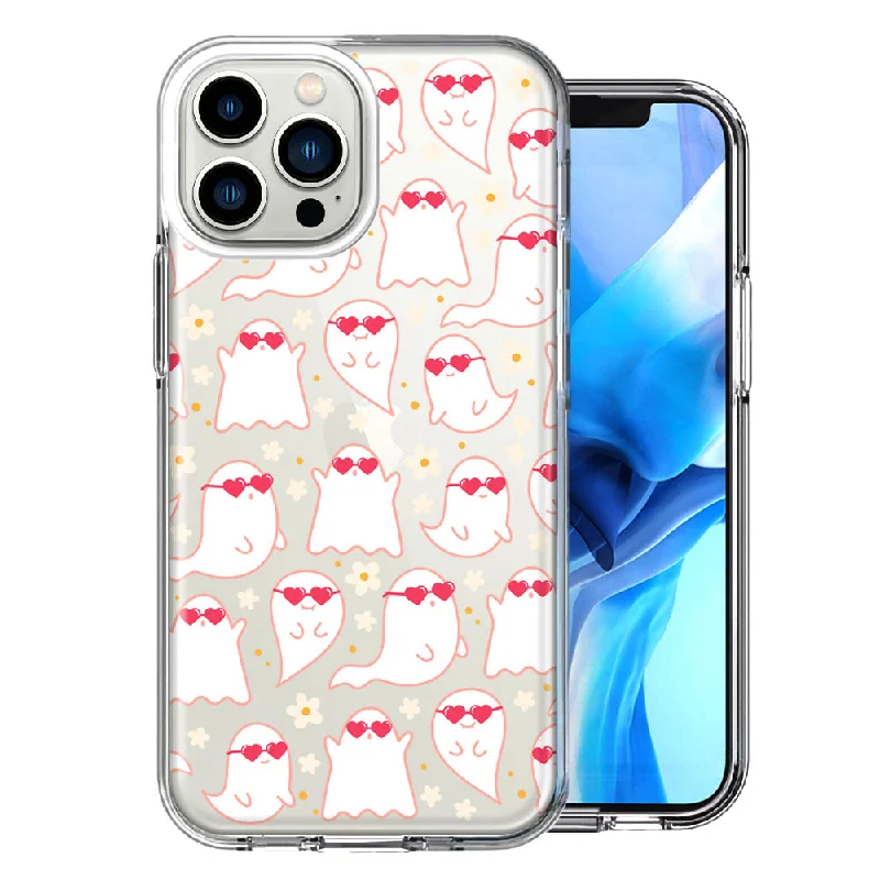 For Apple iPhone 15 Pro Floating Heart Glasses Love Ghosts Vaneltines Day Cutie Daisy Double Layer Phone Case Cover