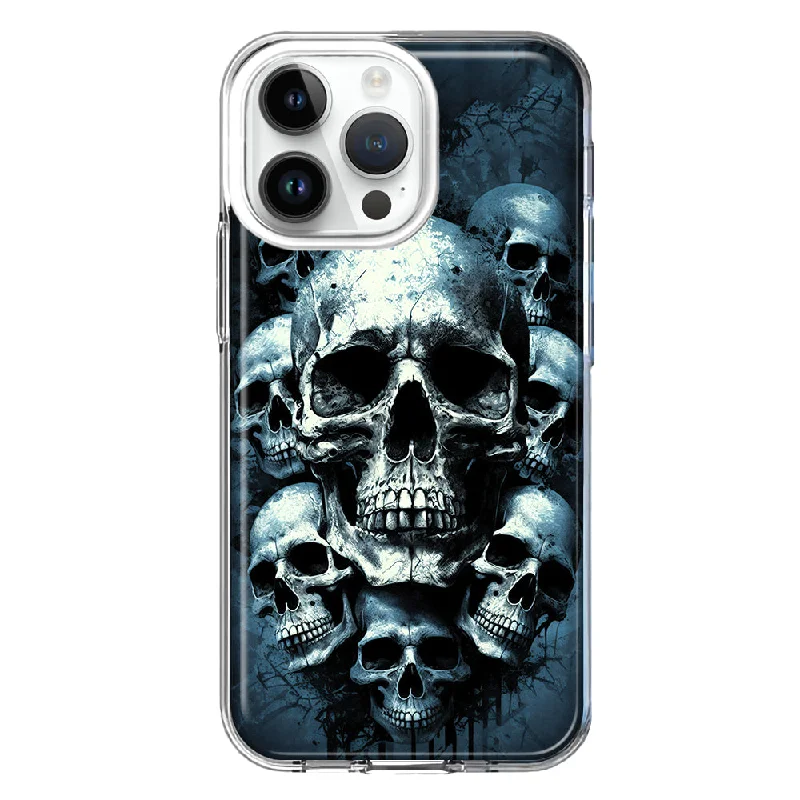 For Apple iPhone 15 Pro Graveyard Death Dream Skulls Double Layer Phone Case Cover