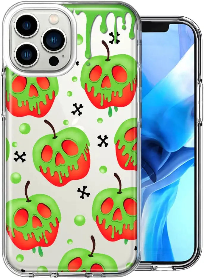 For Apple iPhone 15 Pro Halloween Poison Apple Skulls Spooky Fairy Tales Design Double Layer Phone Case Cover