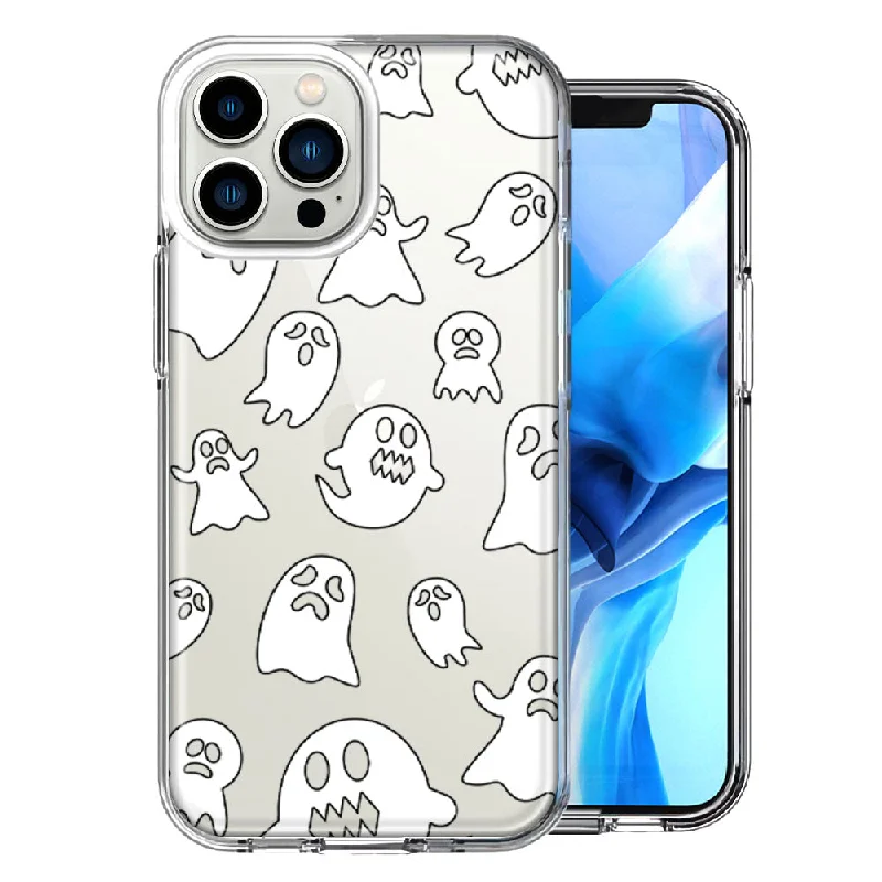 For Apple iPhone 15 Pro Halloween Spooky Ghost Design Double Layer Phone Case Cover