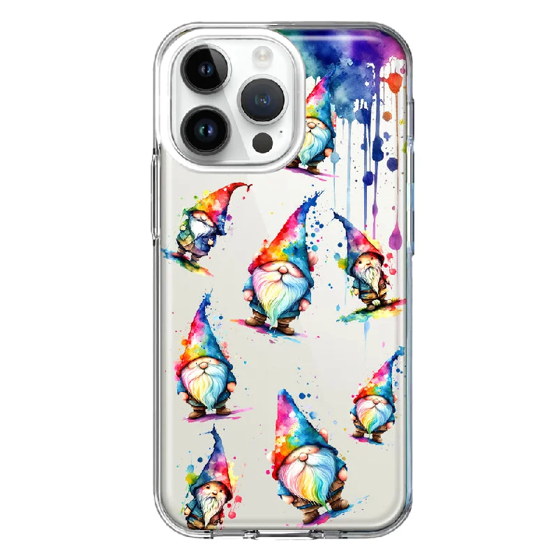 For Apple iPhone 15 Pro Neon Water Painting Colorful Splash Gnomes Hybrid Protective Phone Case Cover