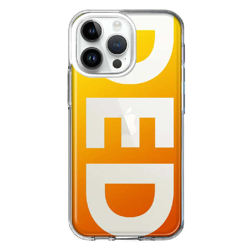 For Apple iPhone 15 Pro Orange Yellow Clear Funny Text Quote Ded Design Hybrid Protective Phone Case Cover