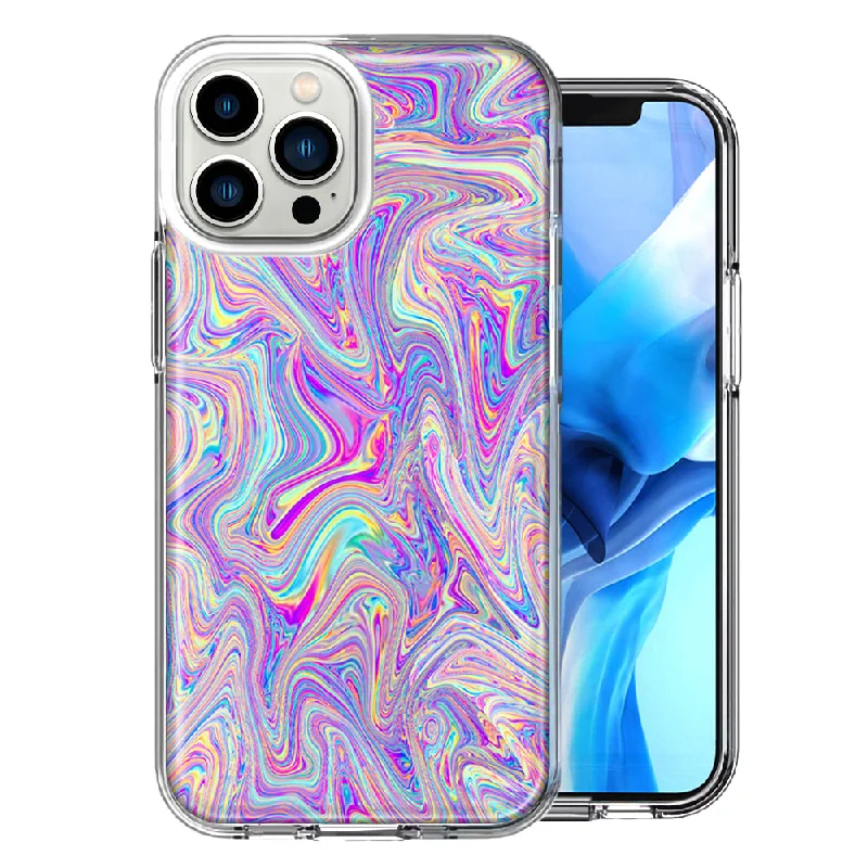 For Apple iPhone 15 Pro Paint Swirl Double Layer Phone Case Cover