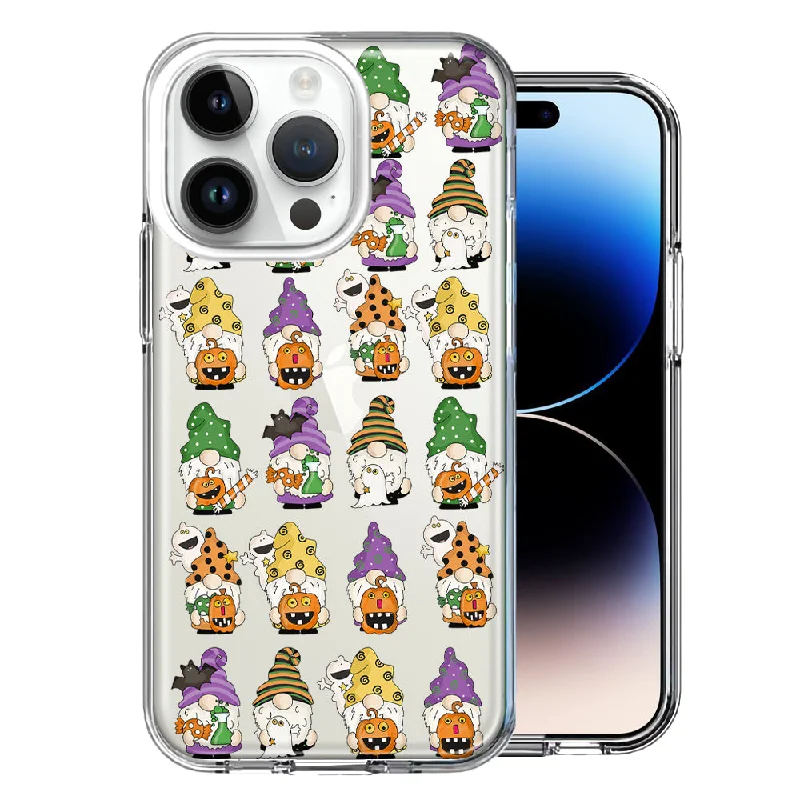 For Apple iPhone 15 Pro Spooky Halloween Gnomes Cute Characters Holiday Seasonal Pumpkins Candy Ghosts Double Layer Phone Case Cover