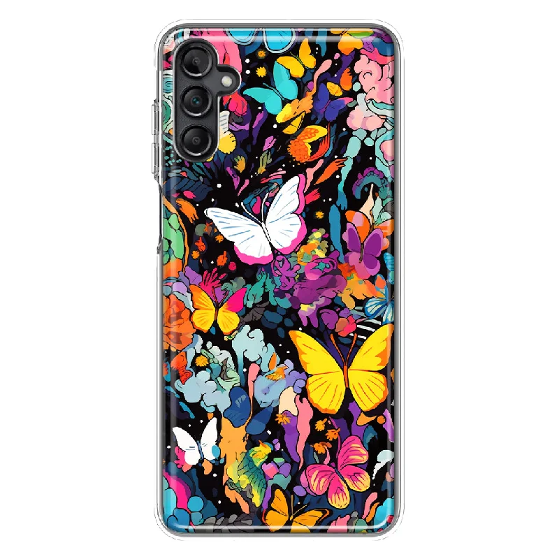 For Samsung Galaxy A13 Psychedelic Trippy Butterflies Pop Art Design Hybrid Protective Phone Case Cover